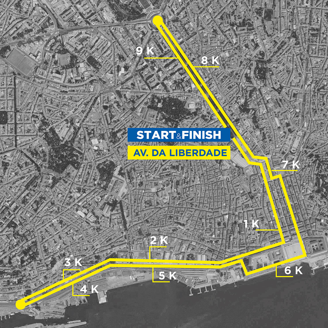 Course map of the LIDL São Silvestre de Lisboa