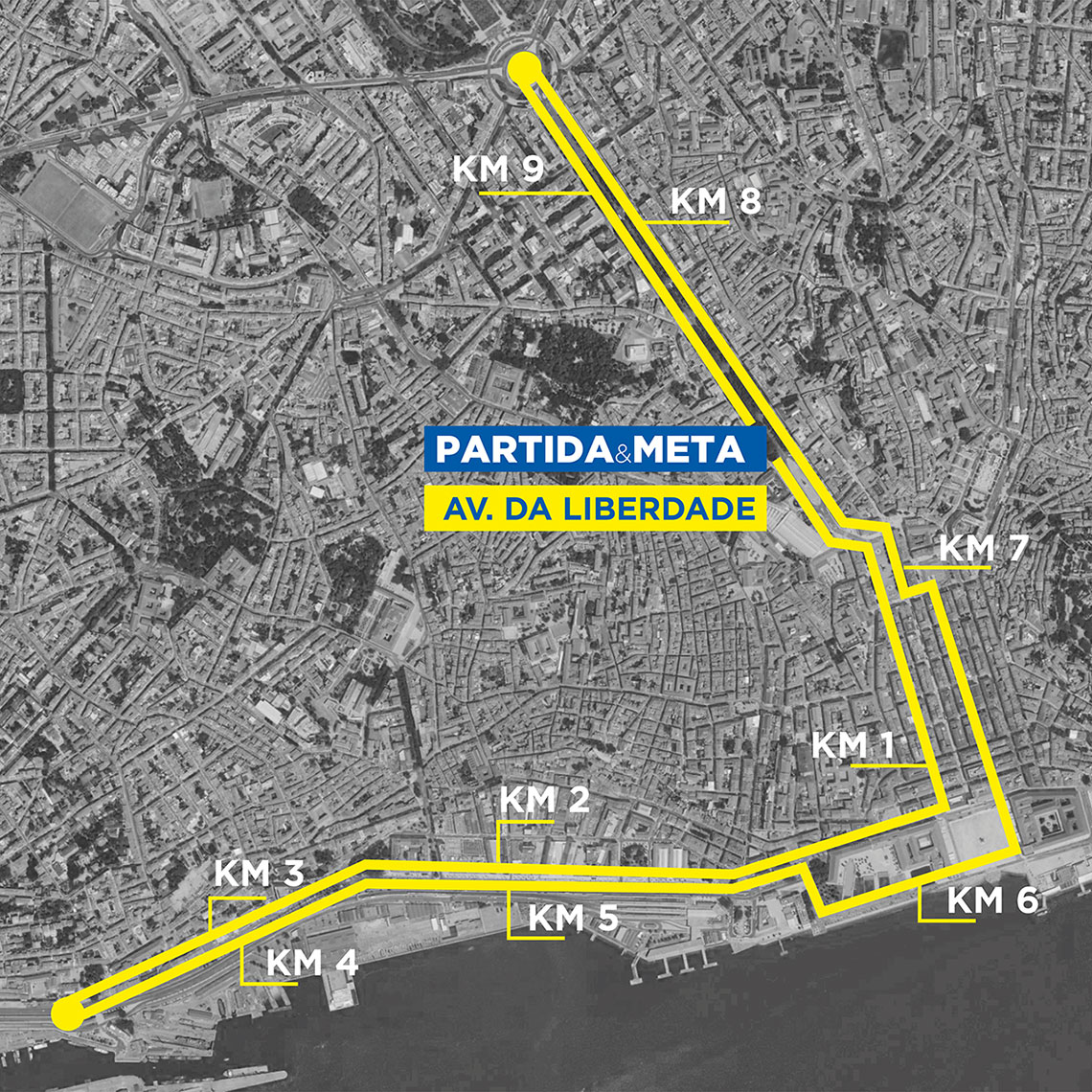 Mapa do percurso Lidl São Silvestre de Lisboa